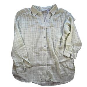 Blast Plaid Button-Up Shirt - Women's M - Green Y2K